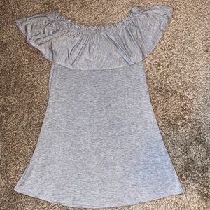 Light grey off the shoulder mini dress